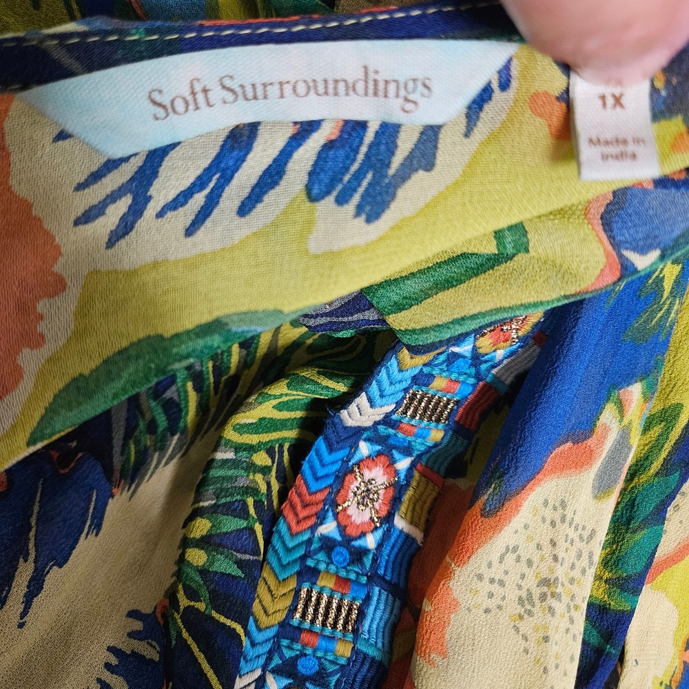 Vibrant Parrot Print Open Kimono Jacket - Multicolor - Picture 2 of 10